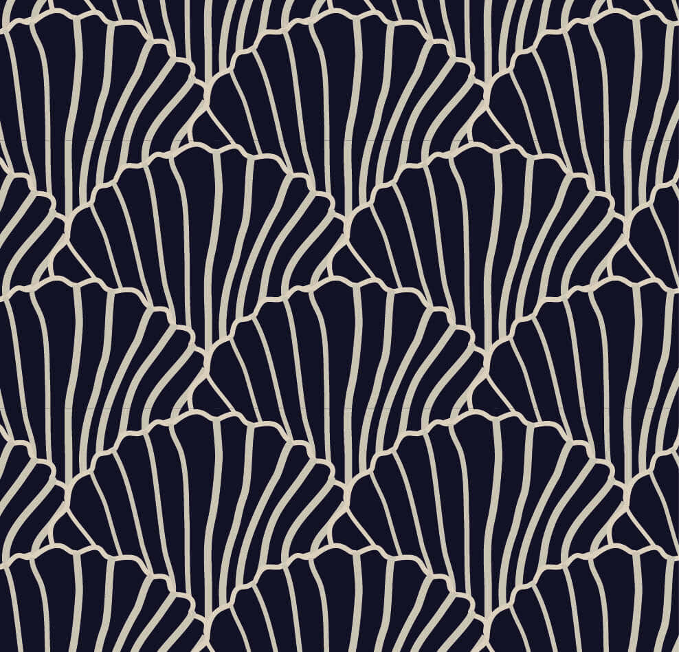 SEASHELLS | KIMONO | XS-S | Midnight – Swedish Linens AB