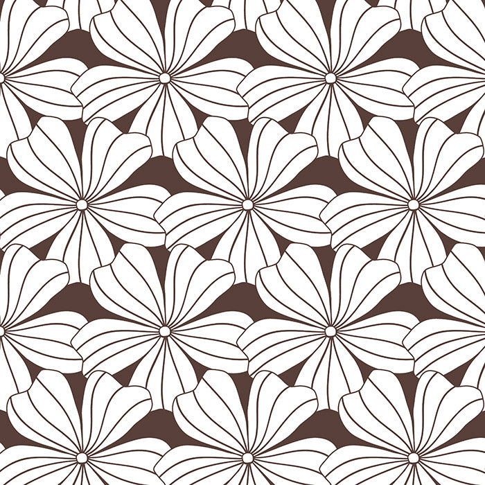 FLOWERS | Dark chocolate | 40x80cm / 15.7x31.5&quot; | Baby fitted sheet