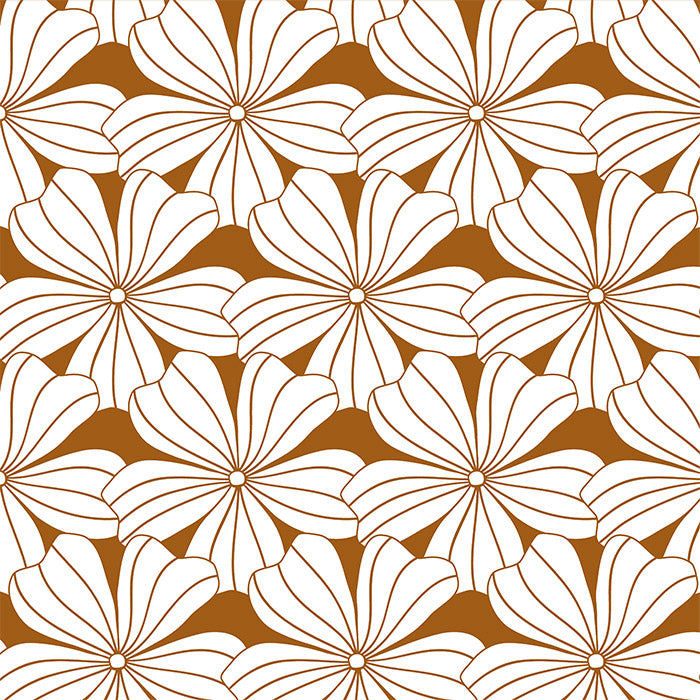 FLOWERS | Cinnamon brown | 120x200cm / 47x79&quot; | Small double/ three-quarter/ doubter
