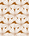 FLOWERS | Cinnamon brown | 140x200cm / 55x79" | Double fitted sheet