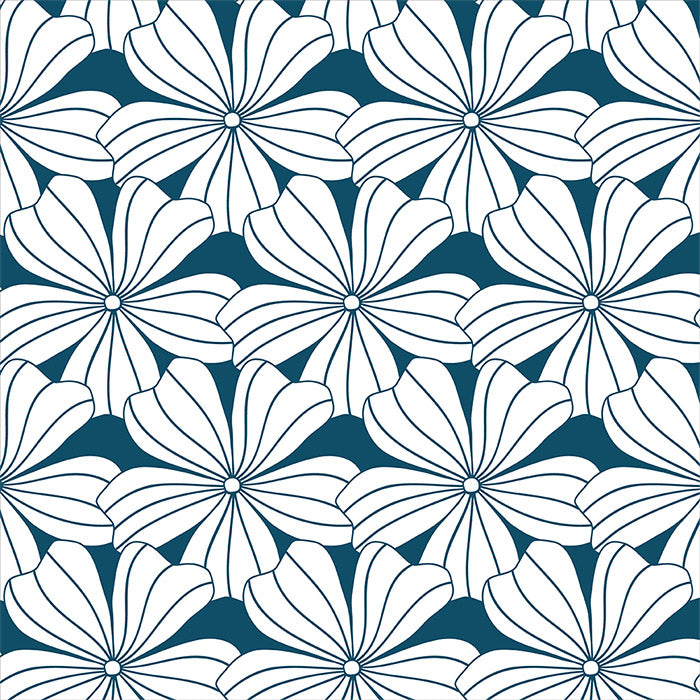 FLOWERS | Moroccan blue | 40x80cm / 15.7x31.5&quot; | Baby fitted sheet