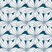 FLOWERS | Moroccan blue | 180x200cm / 71x79" | Double fitted sheet