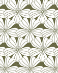 FLOWERS | Olive green | 180x200cm / 71x79" | Double fitted sheet