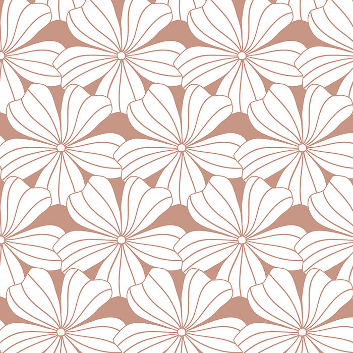 FLOWERS | Terracotta pink | 40x80cm / 15.7x31.5&quot; | Baby fitted sheet
