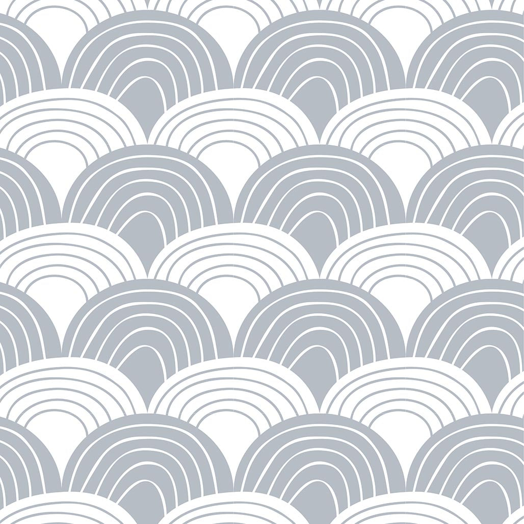 RAINBOWS | Tranquil gray | 180x200cm / 71x79&quot; | Double fitted sheet