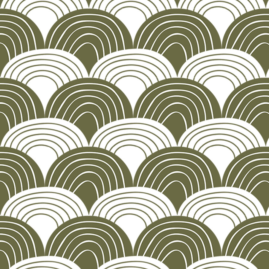 RAINBOWS | Olive green | 60x120cm/ 23.5x47&quot; | Fitted Crib sheet