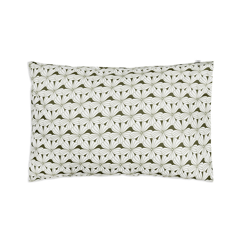FLOWERS | Olive green | Pillowcase | 50x75cm / 19.6x29.5&quot;