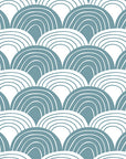 RAINBOWS | Muted blue | 70x140cm / 27.5x55" | Fitted crib sheet