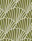SEASHELLS | Olive green | 140x200cm / 55x79" | Double fitted sheet