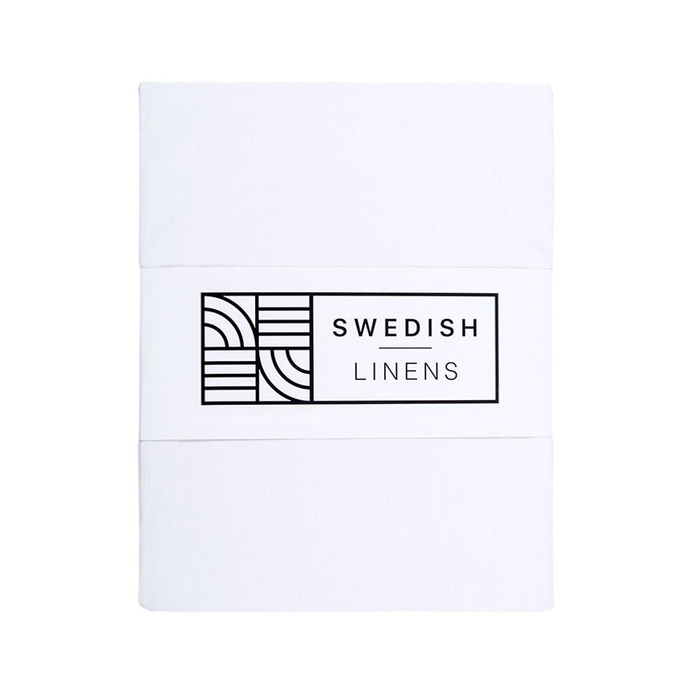 STOCKHOLM | Crispy white | US King size 76x80x16&quot; / 193x203x40 cm | Double fitted sheet