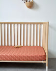 SEASHELLS | Terracotta+ Burgundy | 70x140cm / 27.5x55" | Fitted crib sheet