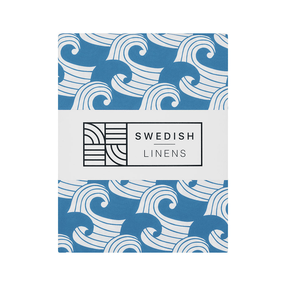 WAVES | Kyoto blue | 40x80cm/ 15.7x31.5&quot; | Baby Fitted sheet