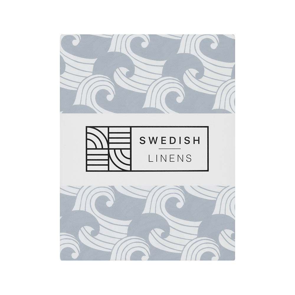 WAVES | Tranquil gray | 70x140cm / 27.5x55&quot; | Fitted crib sheet
