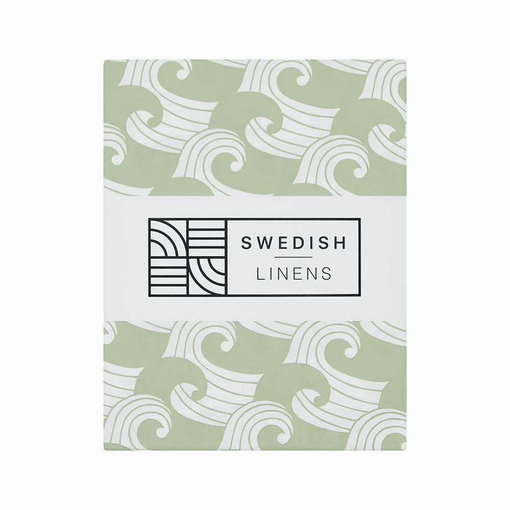 WAVES | Sage | 40x80cm/ 15.7x31.5&quot; | Baby Fitted sheet