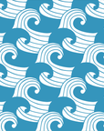 WAVES | Kyoto blue | 70x140cm / 27.5x55" | Fitted crib sheet