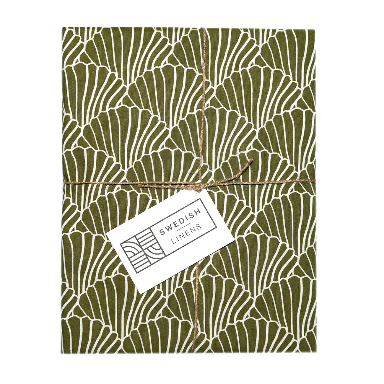 SEASHELLS | Olive green | Pillowcase | 50x75cm / 19.6x29.5&quot;