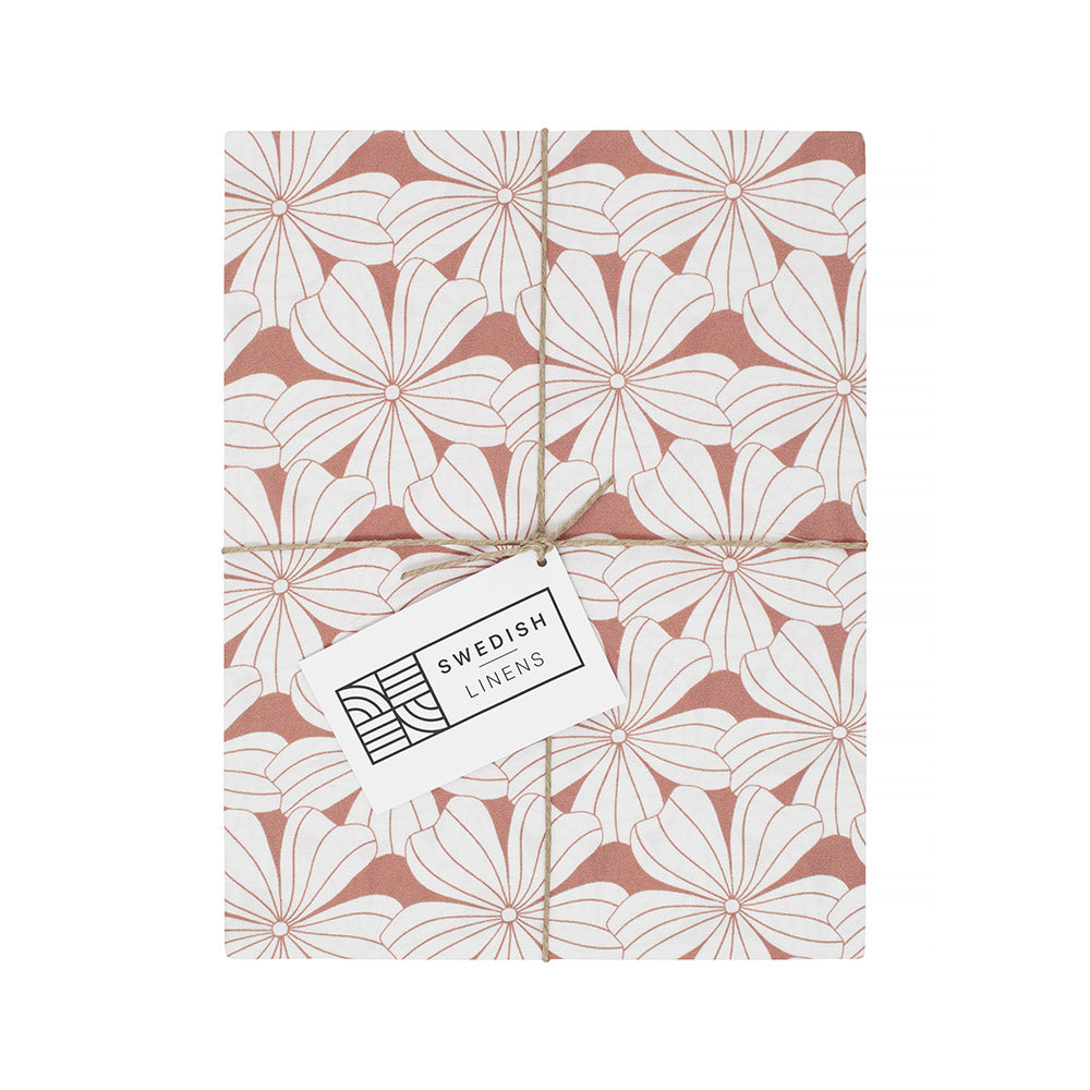 FLOWERS | Terracotta pink | Pillowcase | 50x75cm / 19.6x29.5&quot;