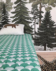 RAINBOWS | Pine green | 60x120cm/ 23.5x47" | Fitted Crib sheet
