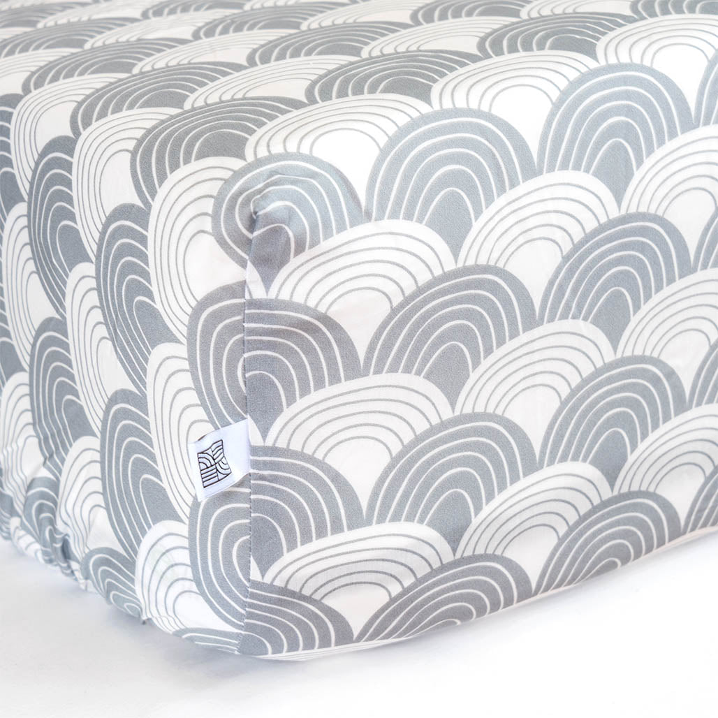 RAINBOWS | Tranquil gray | 99x191cm / 39x75&quot; | Fitted twin sheet