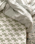 WAVES | Sage | 60x120cm/ 23.5x47" | Fitted Crib sheet